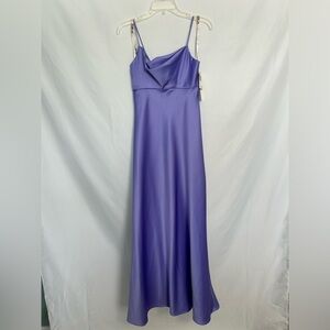 Vintage Y2K De Laru by‎ Sheila Yen Violet Satin Gown Full LengthDress with Shawl